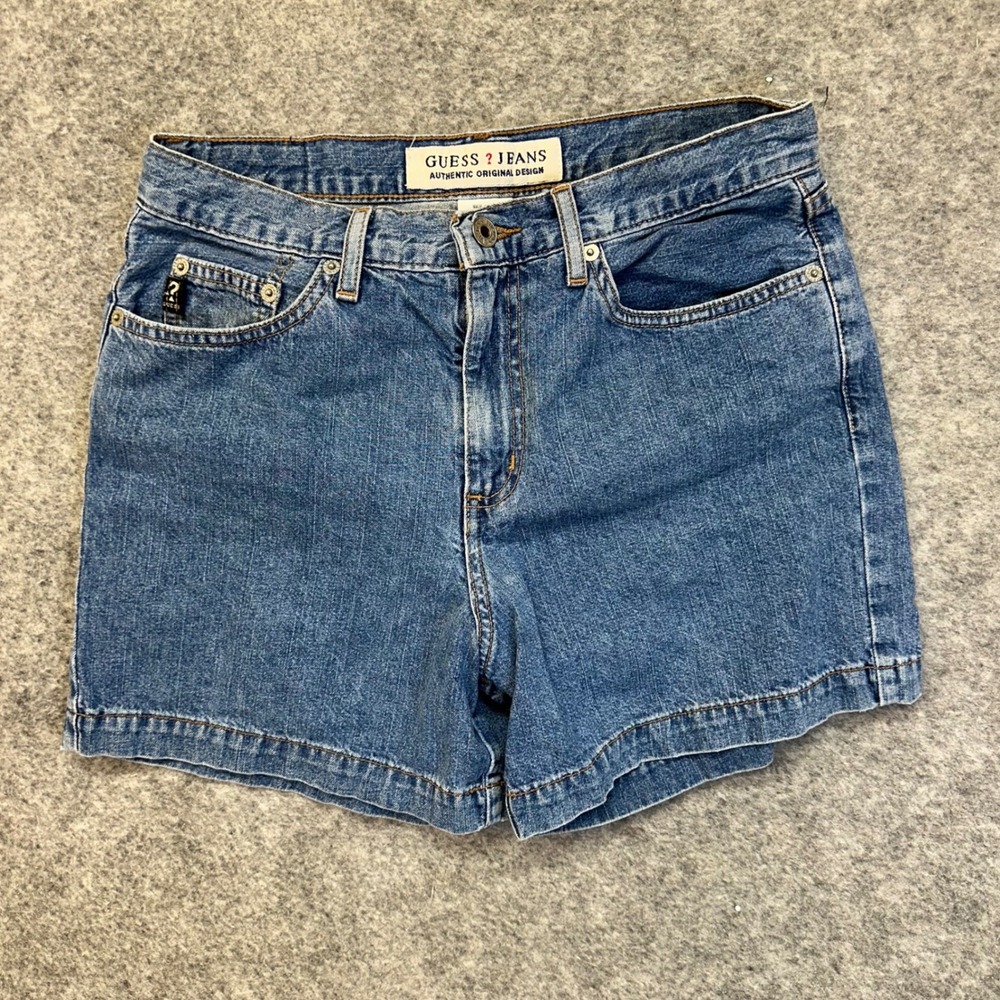 Guess Denim Shorts Womens 29 Blue High Rise Vintage 90s Medium Wash